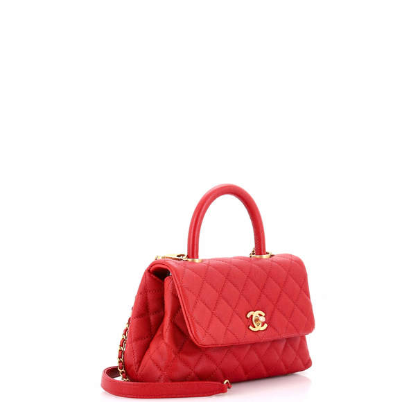 Chanel Mini Coco Top Handle Bag Quilted Caviar - Picture 2 of 7